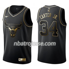 Män Chicago Bulls Tröja Wendell Carter Jr. 34 Nike Svart Guld Edition Swingman